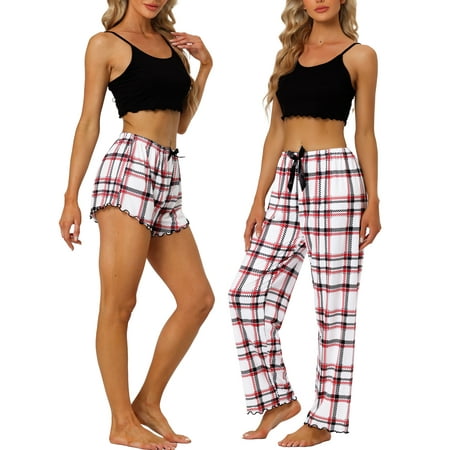 

Unique Bargains Womens 3Pjs Cami with Shorts Loungewear Pants Pajama Sleepwear Sets