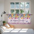 thumbnail image 3 of Easter Eggs Tier Curtains 36 Inch Length, Purple Tulip Flower Spring Bunny Butterfly Floral Cafe Short Curtains for Bathroom Sink, Small Kitchen Curtain Light Filtering Drapes 2 Panels 27.5"Wx36"L, 3 of 8