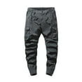 thumbnail image 2 of Pantalones largos para hombre, moda informal, lisos, cintura elástica con bolsillos, pantalones deportivos para hombre, 2 of 6
