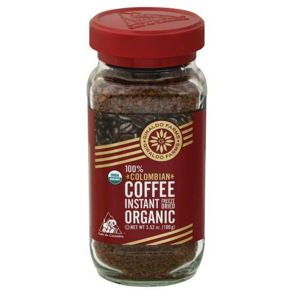 Giraldo Farms 100% Organic Colombian Instant Freeze Dried Coffee, 3.5 Oz.