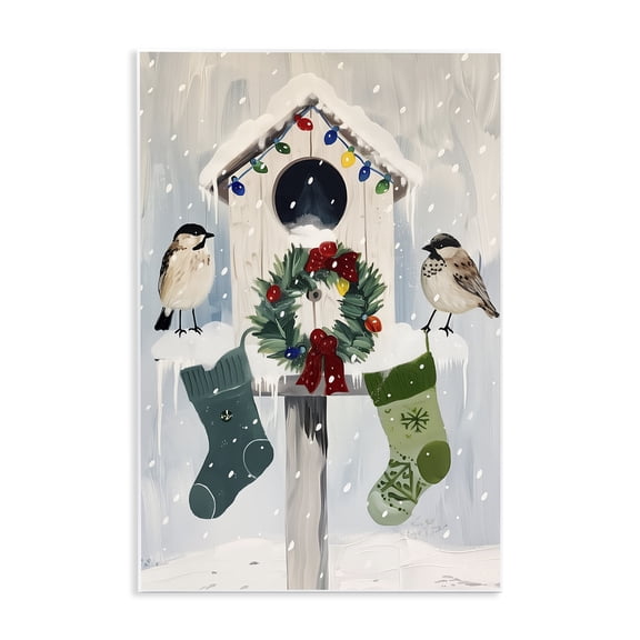Stupell Industries Festive Christmas Birdhouse Wall Plaque Art, design by Arlington Prints