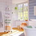 thumbnail image 2 of MZG 4 Tier Metal Wire Shelf, 11.8" D x 11.8" W x 48.1" H, Silver Shelves with Wheels, Kicthen Pantry Bathroom Rack, 2 of 7