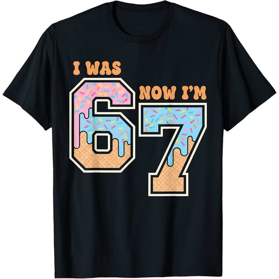 7 Year Old Birthday Boys Girls 67 Memes I was 6 Now I'm 7 T-Shirt, T-Shirt for Kids Youth, 180gsm, 100% Cotton