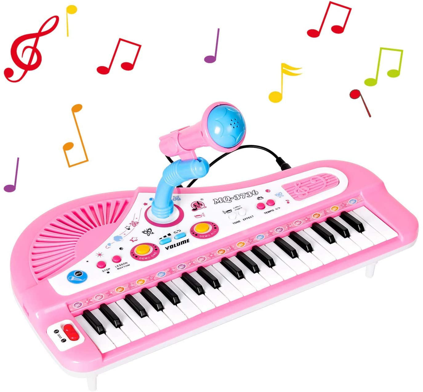 Electronic Mini Piano Play Set With Led Light Music Toy For Kids Toddler 3-7Y 