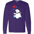 thumbnail image 3 of Inktastic Polar Bear, Bear with Scarf, Cute Bear, Snowflakes Long Sleeve T-Shirt, 3 of 5