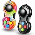thumbnail image 1 of 2 Piezas Fidget Pad Sensory Fidgets Controller Pad Handheld Fidget Game Pad Juguete Educativo Sensorial para TDAH ADD OCD Autismo Ansiedad Alivio del Estrés Rojo Verde, 1 of 5