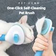 thumbnail image 3 of One-Click Self-Cleaning Pet Brush for Dogs & Cats, ABS Material Deshedding Grooming Comb with 60° Flexible Round Needles, Anti-Slip Handle for Long & Short Hair(pink), 3 of 9