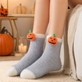 thumbnail image 4 of Halloween Mid Calf Sleep Socks for Women Coral Fleece Plush Warm Fuzzy Socks with Festive Detail Ultra Soft Cozy for Indoor Cold Weather and Nighttime Relaxation Gray, 4 of 6