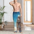 thumbnail image 5 of Vsdgher Blue Sky Winged Cat Print Mens Pajama Pants Sleep & Lounge Pants, PJ Bottoms With elastic waistb and Pockets, 5 of 5