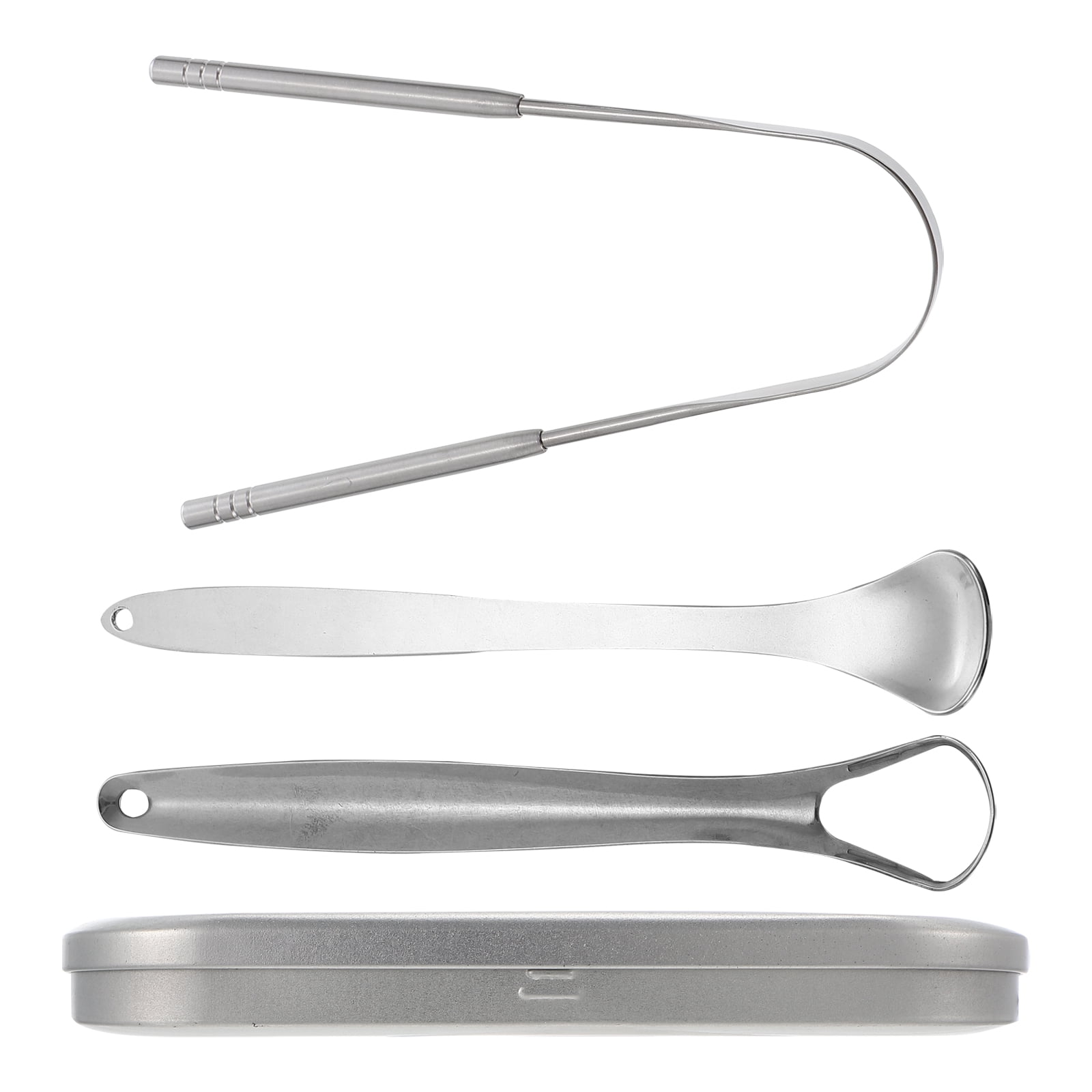 1 Set of Stainless Steel Tongue Scraper Tongue Cleaning Scraper Portable Tongue Cleaner