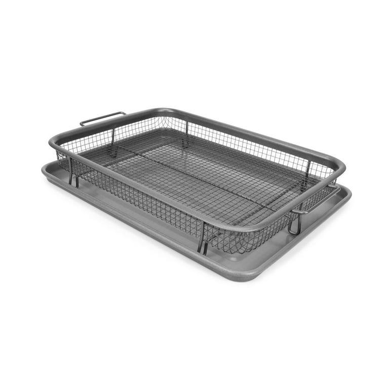 2pcs/Set Copper Crisper Tray Stainless Steel Baking Pan with Grill