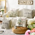 thumbnail image 2 of Sm:)e Bless Home Fern Floral Pillow Covers Set of 4 16x16 Inch Outdoor Sofa Cushion Case, 2 of 8