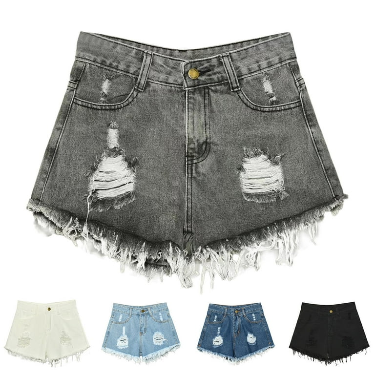 パンツ Vetements ripped-detailed denim shorts VETEMENTS - Destroyed Wide-Leg Distressed Denim Shorts
