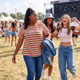 thumbnail image 4 of Agnes Orinda Women's Plus Size T-Shirt Rainbows Stripe Crew Neck Short Sleeve Top 2X Rainbow, 4 of 9
