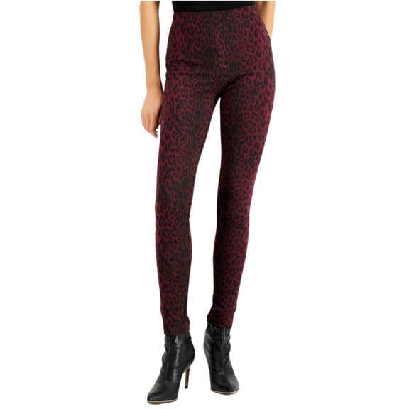 INC International Concepts Womens Animal-Print Skinny Pants 8 Port