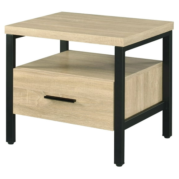 ACME Yawan Rectangular Accent Table in Oak and Black