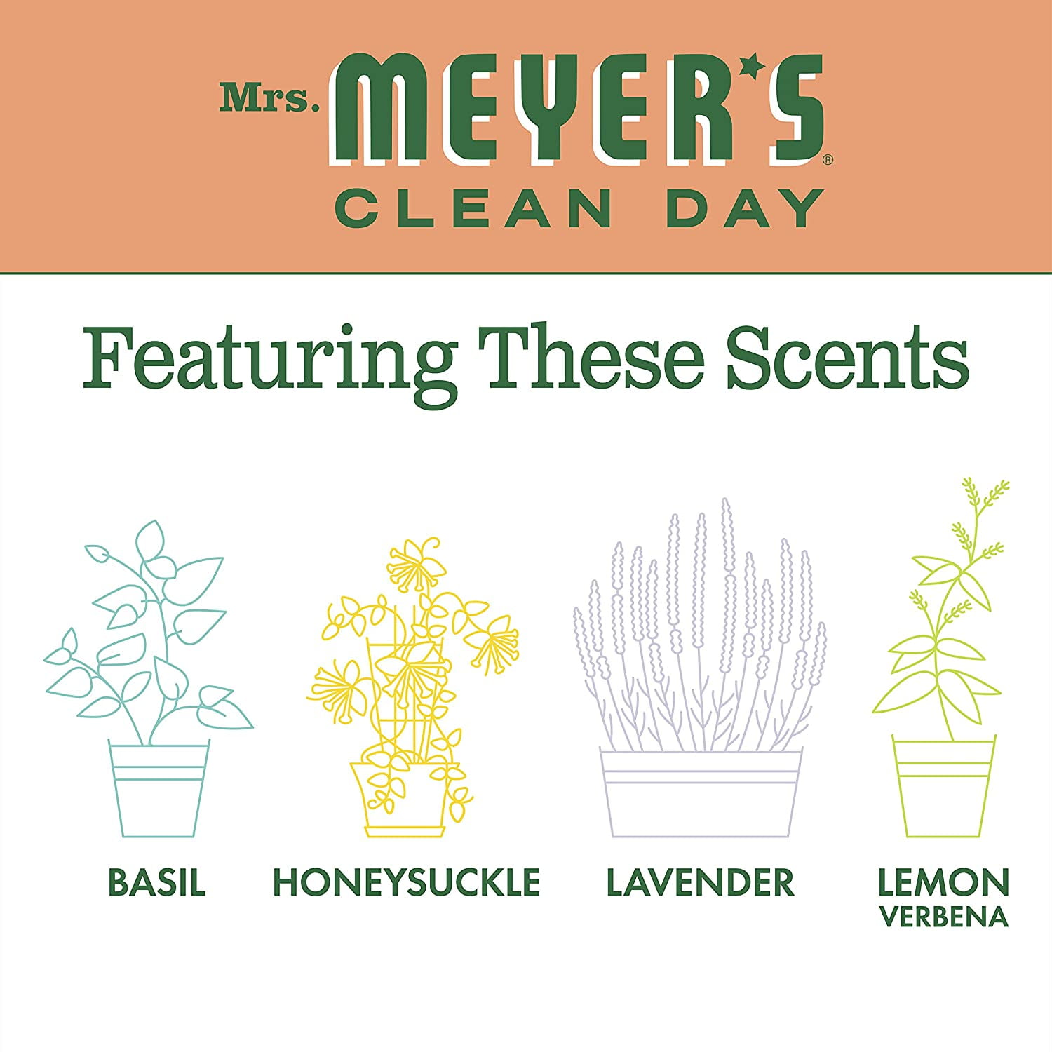 Mrs. Meyer's Geranium Kitchen set, Dish soap, Hand soap, and Multi-surface Cleaner, 1 CT