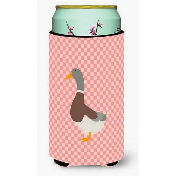 Carolines Treasures BB7863TBC Saxony Sachsenente Duck Pink Check Tall Boy Beverage Insulator Hugger