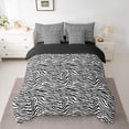 thumbnail image 2 of Homewish Teens Leopard Print Bedding Comforter Set 7pcs, Fashion Polkadots Queen Bedding Sets, Black White Abstract Reversible Queen Sheet Sets, Ultra Soft Bedroom Decor, 2 of 7