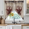 thumbnail image 6 of Texas Star Retro Swag Valances for Windows 2 Pack, Kitchen Window Curtains 36 Inch Length, Red Wooden Berry Vintage Privacy Swag Curtains for Living Room/Bathroom with Rod Pocket 36"x36", 6 of 8