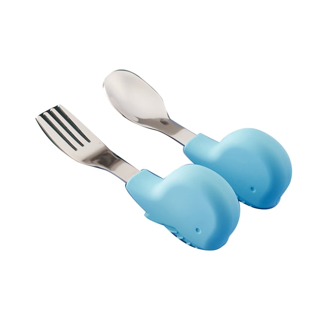 Lubelski 1 Set Kids Spoon Safe Food Grade Stainless Steel Toddler Dinnerware Fork for Baby