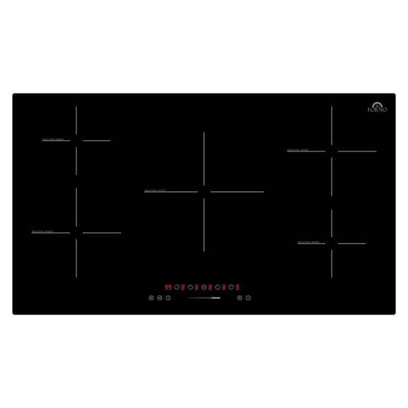 Forno Parco 36-Inch Induction Cooktop, 5 Zones, 10,200W Total Power, Touch Control, 9 Power Levels, Booster Function