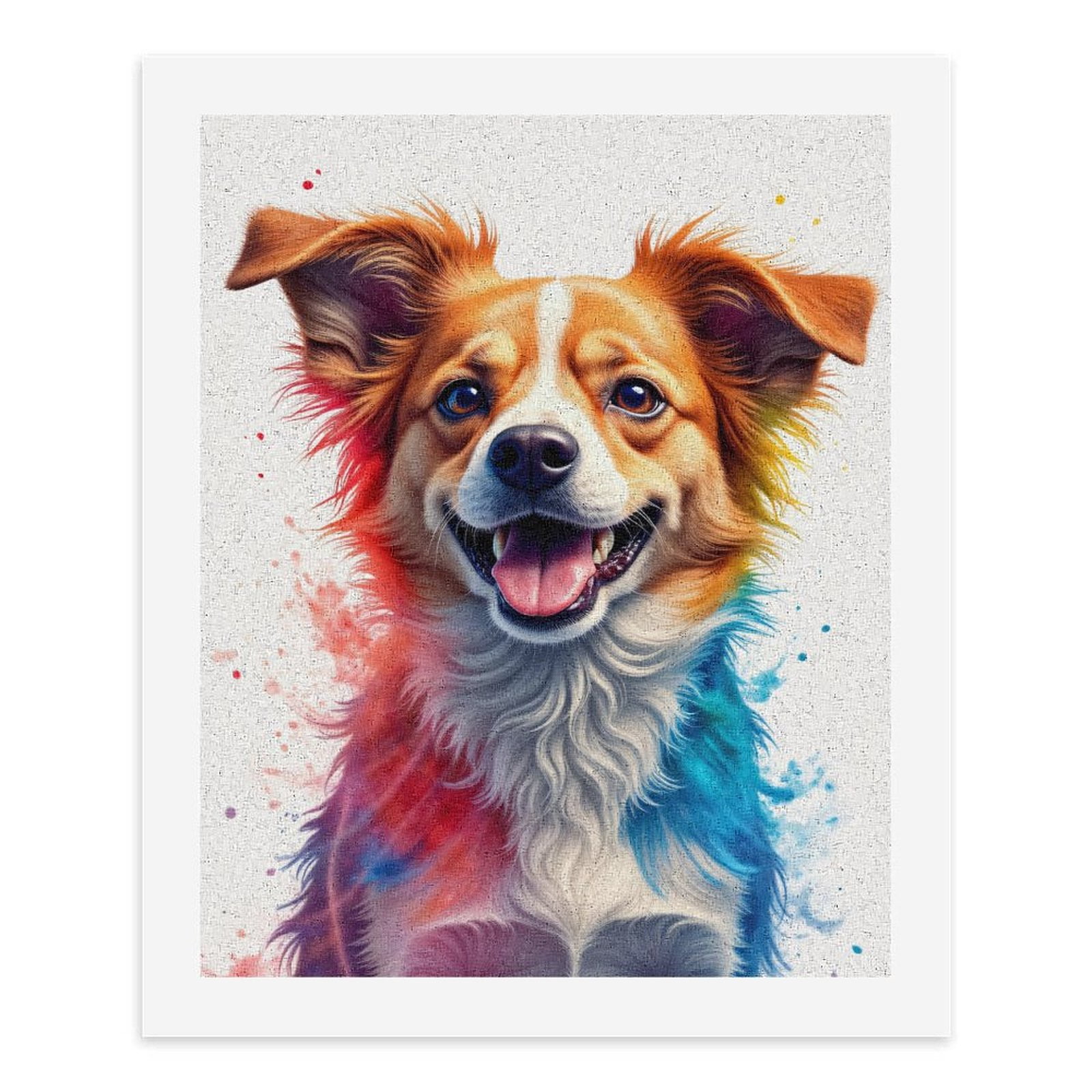 Paint By Numbers Kit for Adults Beginner - DIY Colorful Dog Portrait Splash Art Canvas Painting Kits for Adults, Frameless Paint By Number for Adults for Home Wall Decor 16x20 Inch