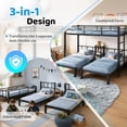 thumbnail image 2 of UBesGoo Metal Triple Bunk Bed Frame, Twin Over Twin Over Twin XL Design, 3 In 1 Bunk Bed Separates Into 3 Individual Twin Beds, Black, 2 of 13