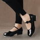 thumbnail image 2 of Zapatos de baile para mujer y niña, calzado de charol brillante con cordones y pajarita brillante, novedad, 2 of 5