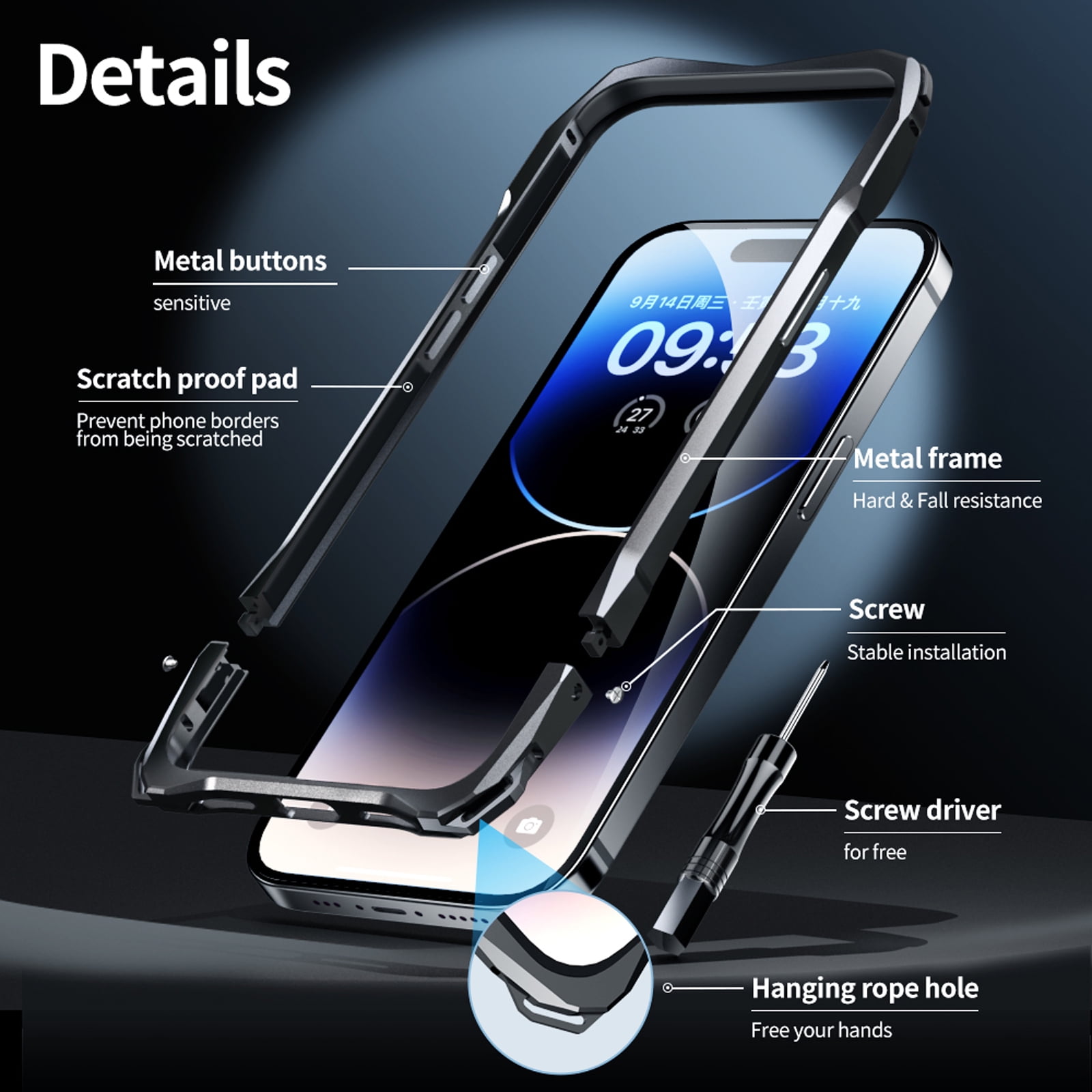 for iPhone 14 Plus with Lens Protector & Metal Bumper Frame & Carbon Fiber Back Patch Slim/Ultra-Thin Lightweight Minimalist Shockproof Protective Phone Accessories for iPhone 14 Plus, Red