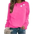 thumbnail image 4 of Craaazy Women's Valentines Shirts Round Neck Love Hearted Printed Long Sleeved Tops Gifts, 4 of 8