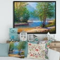 thumbnail image 3 of Designart Green Trees By The Riverside FLOAT FRAME WALL ART, 3 of 4
