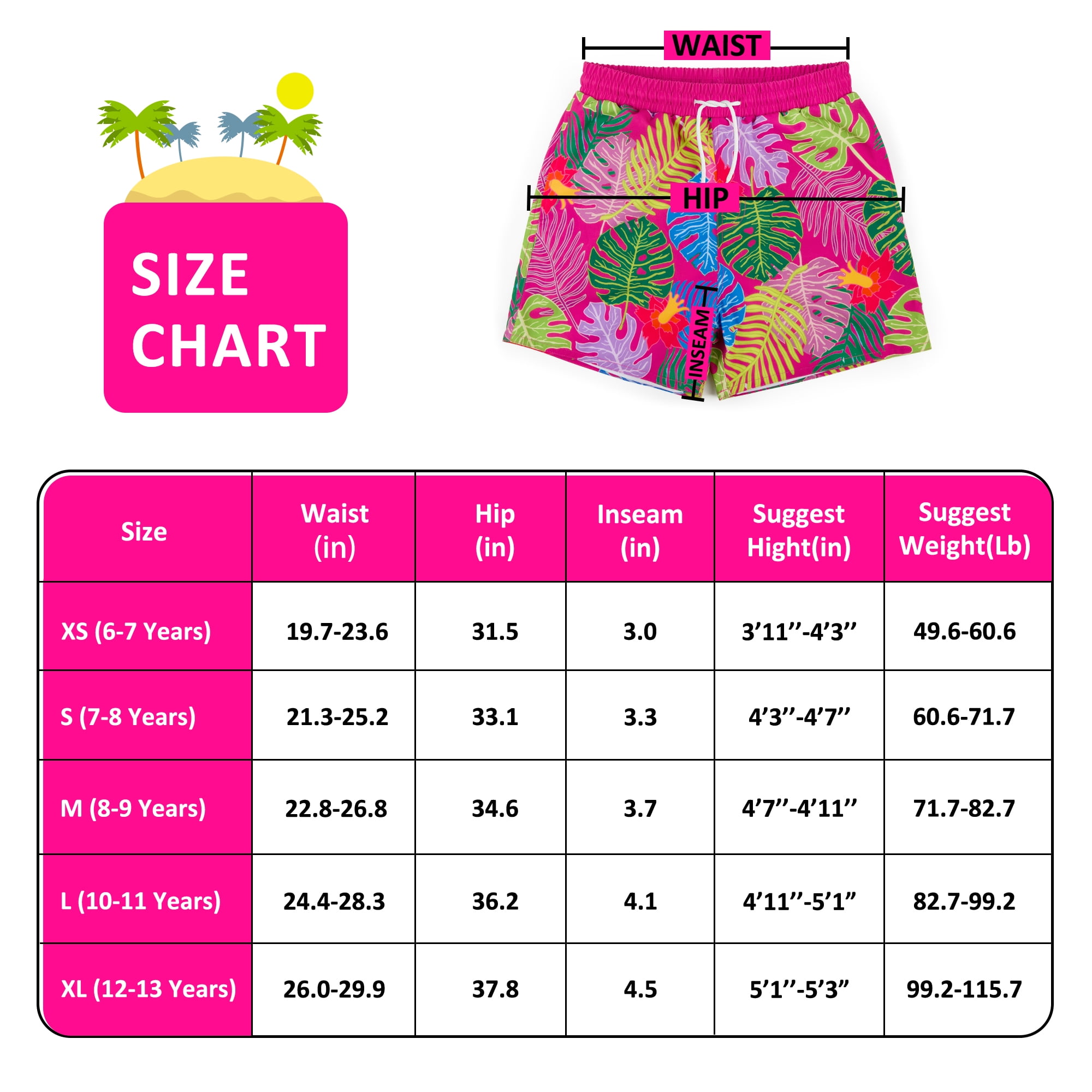 BIG ELEPHANT 2-Pack Boys Swim Trunks with Compression Liner, Quick Dry Swimming Shorts(6-13Y)