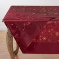 thumbnail image 2 of Holiday Gold Embroidery Sequined Burgundy Tablecloth, 65"x120" Rectangular, 2 of 3