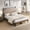Light Pink-King, variant on New Queen Bed Frame , Upholstered headboard with Charging and Touch sensitive LED Lights, Under Bed Storage, No Box Spring Needed,Noise Free