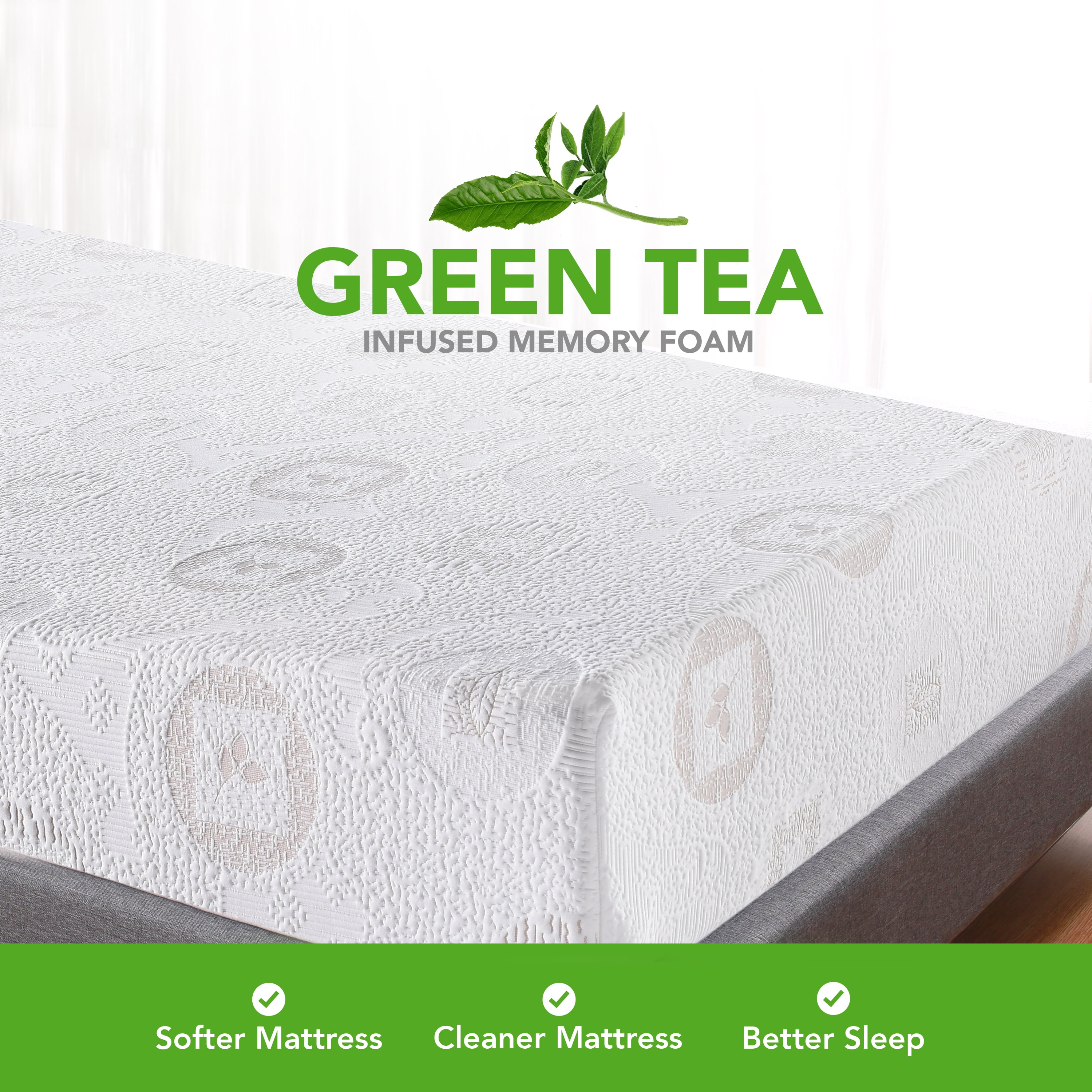 AC Pacific Herbalfusion California King 8" Green Tea Memory Foam Mattress