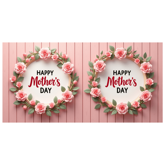 Floral Design Mother's Day Banner Pink Roses Mother's Day Decoration for Celebration Event Indoor Use Photography Background
