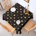 thumbnail image 2 of Black Sun Moon Star Pattern Square Tablecloth,Waterproof Square Table Cover,Wipeable Spillproof Washable Table Cover for Home Kitchen Party Decor 42"X42"(107x107cm), 2 of 6