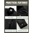 thumbnail image 5 of Chrisuno Men's Military Trucker Fall Light Jacket Washed Cotton Hooded Winter Coats M Black, 5 of 5