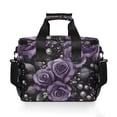 thumbnail image 7 of FORMRS Insulated Cooler Bag 24 Cans Capacity Soft Leakproof Lunch Box with Side Pockets, Purple Roses, 7 of 7