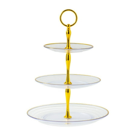 

Three-layer Cake Stand Wedding Party Dessert Table Candy Fruit Plate Cake Dish