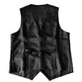 thumbnail image 7 of Men's Vintage Suede Leather Western Cowboy Waistcoat - Button Up V Neck Sleeveless Business Suit Vest, 7 of 7