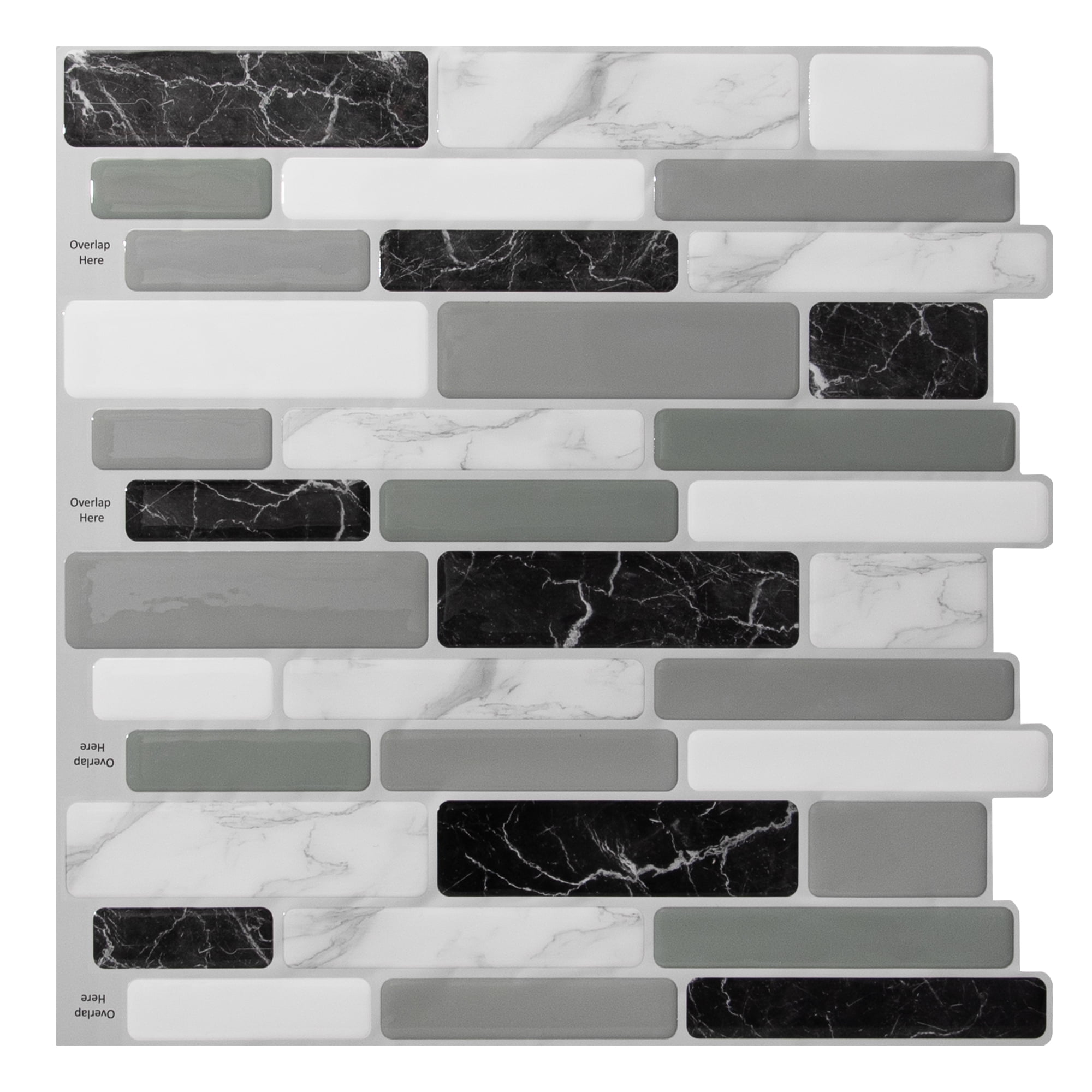 Art3dwallpanel 12"x12" Peel and Stick Backsplash Tiles,10-Sheet Self-Adhesive Wall Tile Stickers for Kitched,Bathroom,Countertop,Rentals