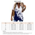 thumbnail image 5 of Mujeres V Cuello Top Manga Corta Suelta Hermosa Impresión Casual Verano Camisetas Azul Marino Flores L, 5 of 5