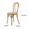 thumbnail image 5 of 20 Inch Dining Chair, Minimalist Open Rounded Back, Natural Oak Wood Frame- Saltoro Sherpi, 5 of 5