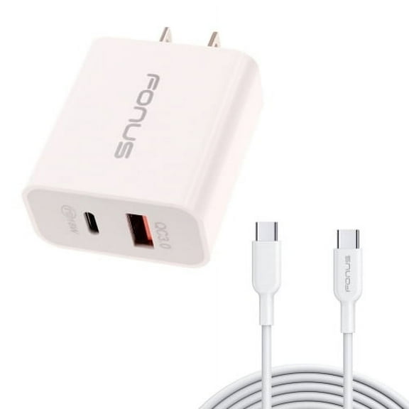 36W PD Home Charger for T-Mobile REVVL 6x/Pro 5G - Fast Type-C 6ft Long Cable USB-C Power Cord QC3.0 Adapter Wall AC Plug Wire D9G for REVVL 6x, 6x Pro 5G Phones