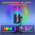 Gaming USB Microphone with Software, Programmable RGB Mic for Recording