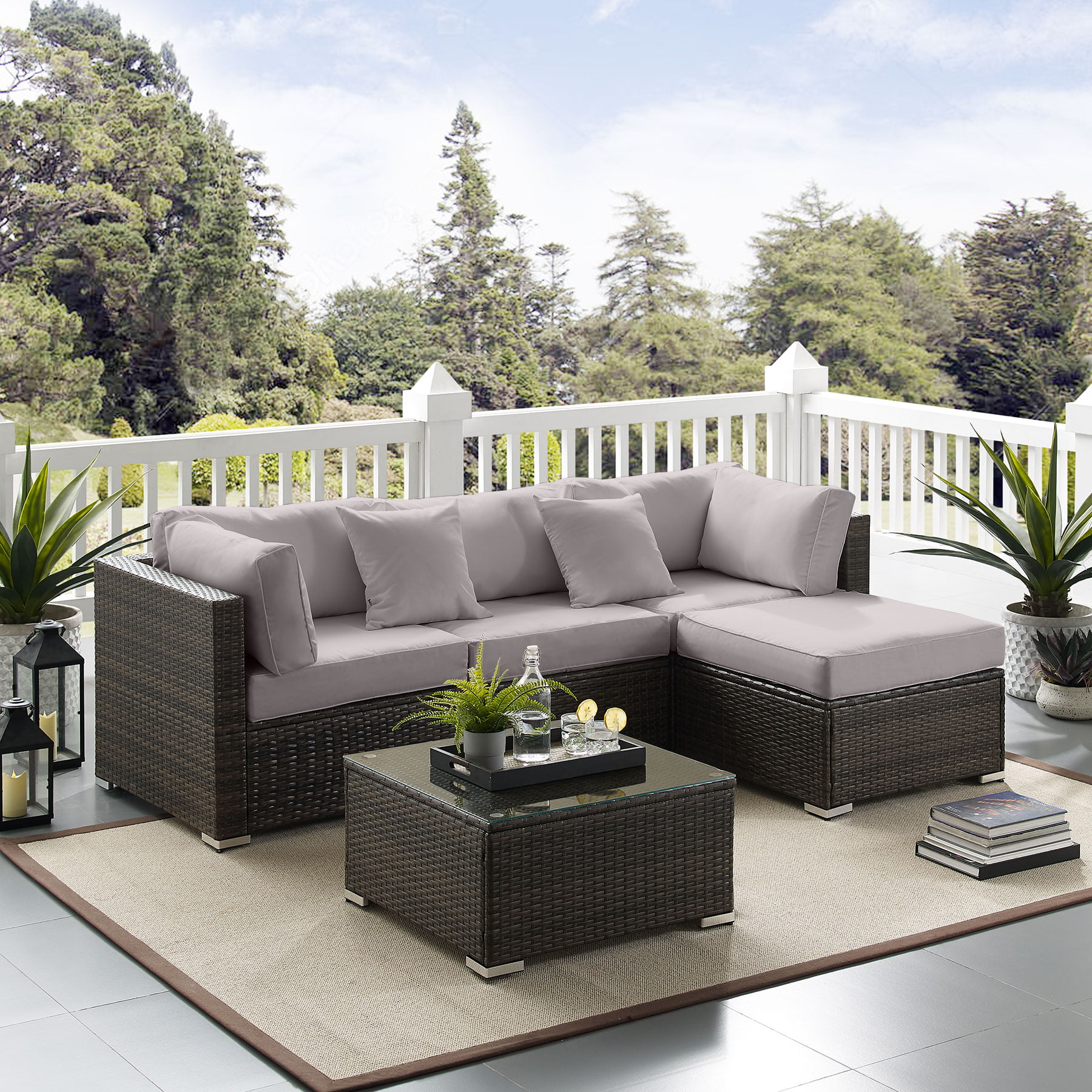 Tribesigns 5 PCS Outdoor Furniture Sectional Sofa Set