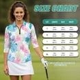 thumbnail image 7 of Uorisanigo Hawaiian Palm Leaf Women's Dry-Fit Golf Polo Shirts Size XL Versatile Women's 3/4 Sleeve Athletic Golf Shirts Fashionable Zipper Neck Workout Sports Pullover Outing Wear, 7 of 7