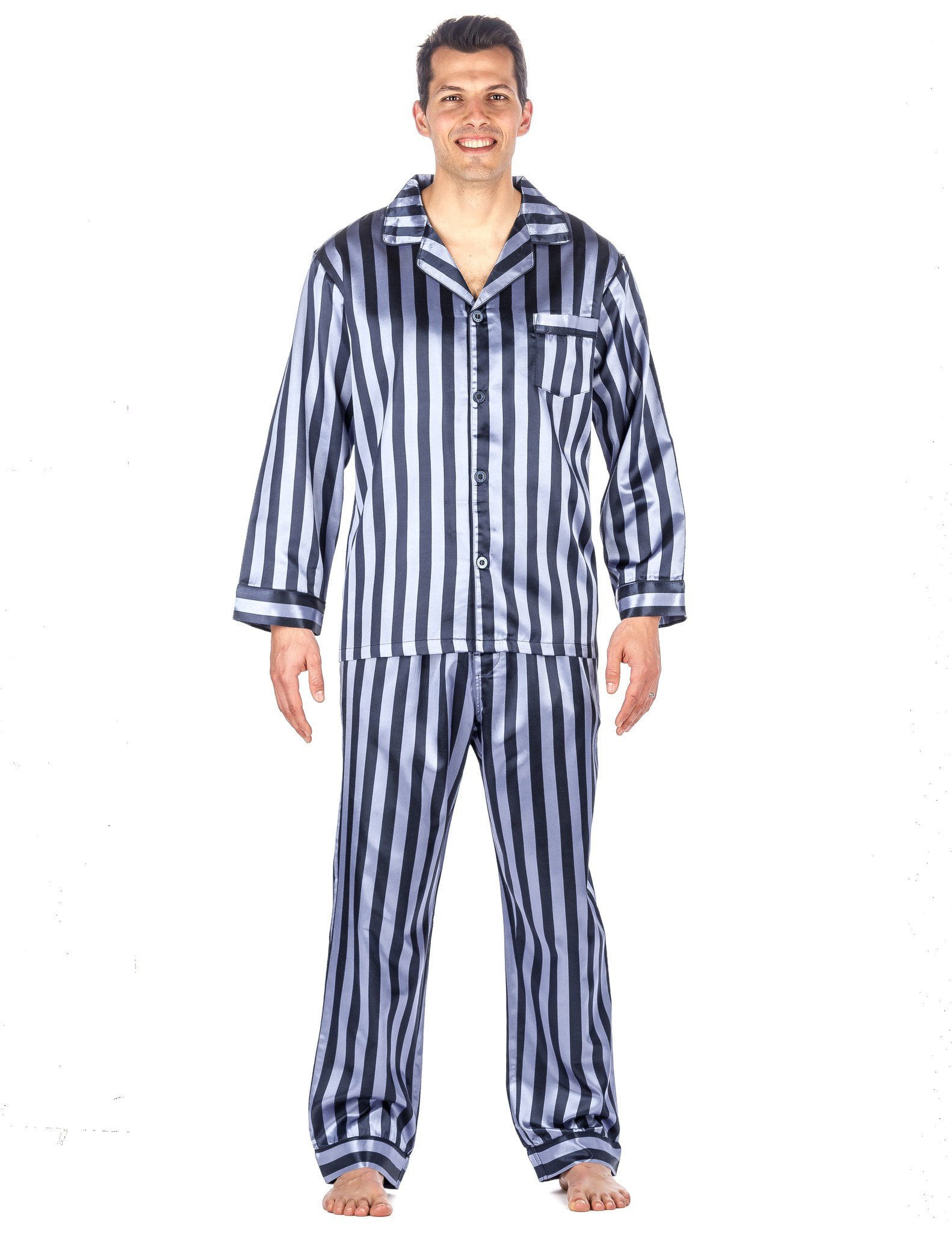 Noble Mount - Noble Mount Men's Premium Satin Pajama Sleepwear Set ...